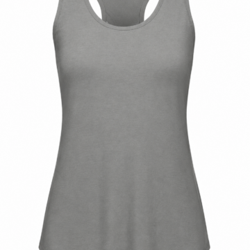 Grey Racerback Tank Top with Flared A-Line Hem