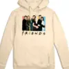 Cream Graphic Pullover Hoodie with Friends Print