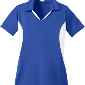 Royal Blue and White Colorblock Polo Shirt